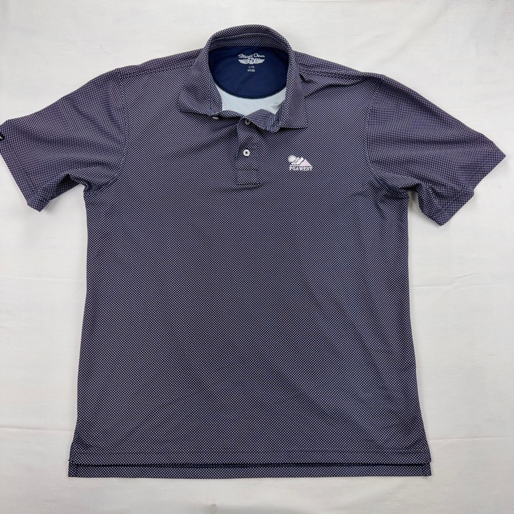 Straight Down PGA West Golf Polo Shirt‎ Geometric Print Performance Mens Large